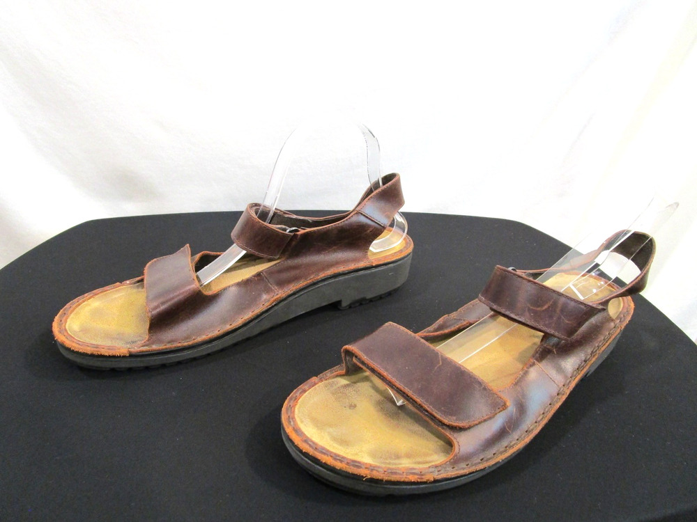 Naot Karenna Brown Leather Ankle Strap Comfort Sandals Women Sz 12